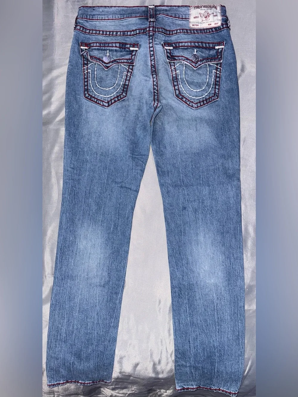 Men’s True Religion Rocco Relaxed Skinny Jeans Flap Pockets Size 33
